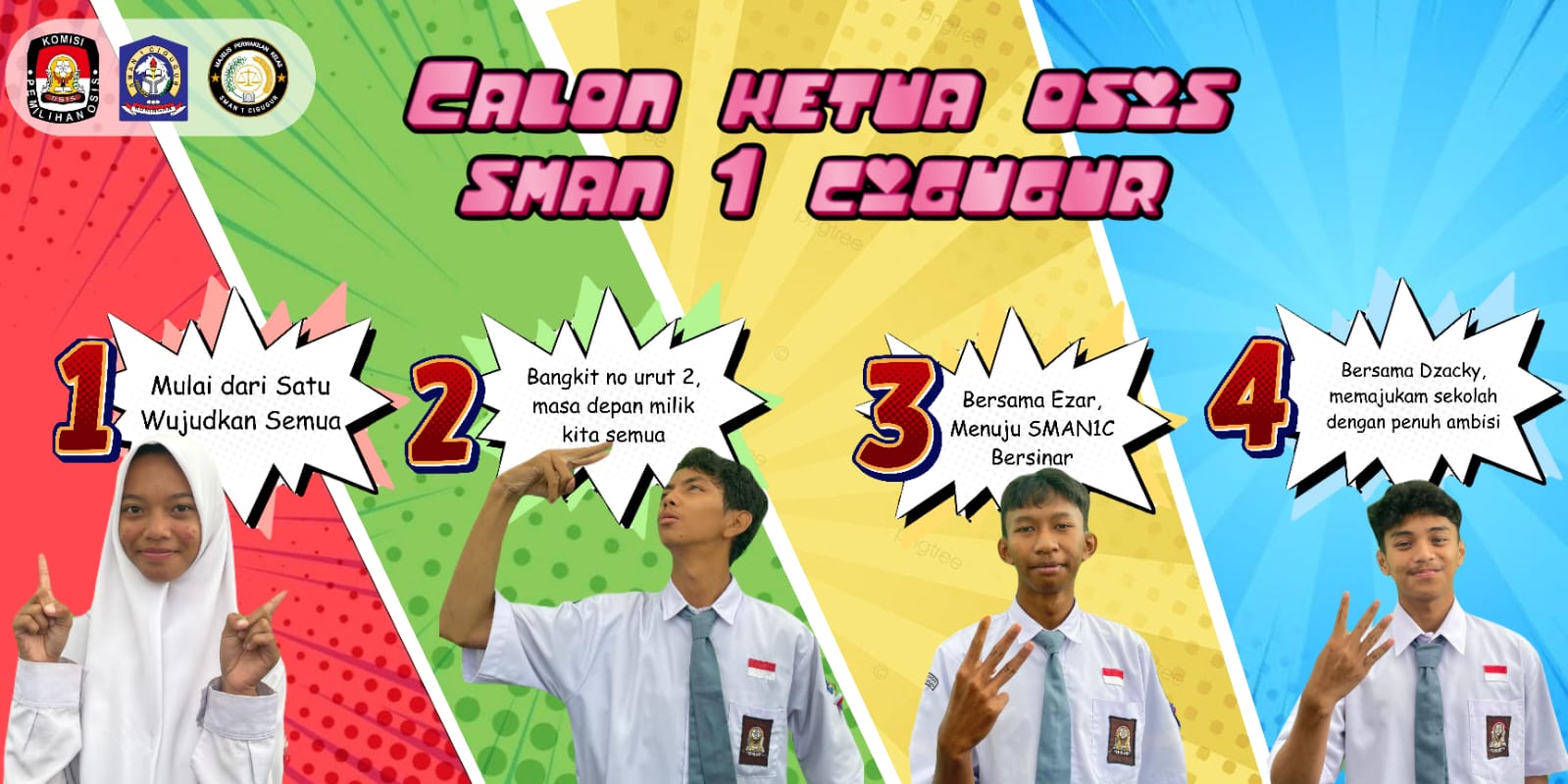 Empat Calon Ketua OSIS SMAN 1 Cigugur. (Foto: Dok.Ist)