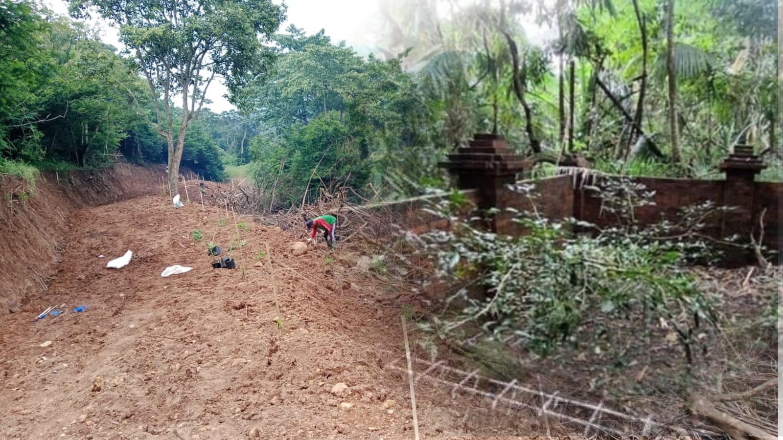 Prletilasan Arya Kemuning di Cilengkrang dan kondisi alam di sekitarnya saat ini yang diyakini sebagai bagian dari leuweung larangan. (Foto: dok. handover/k1)