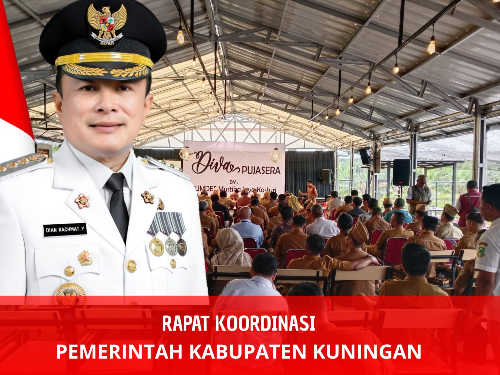 Bupati kuningan Dian Rachmat Yanuar dalam pembukaan rapat koordinasi (foto:dok. ist/tohirin)