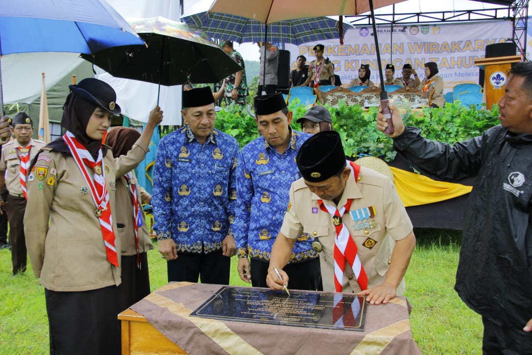 Pembukaan Perkemahan Wirakarya Cabang Kuningan 2025 di Bumi Perkemahan Singajaya, Kecamatan Subang, Kabupaten Kuningan (foto:dok. dkc/tohirin)