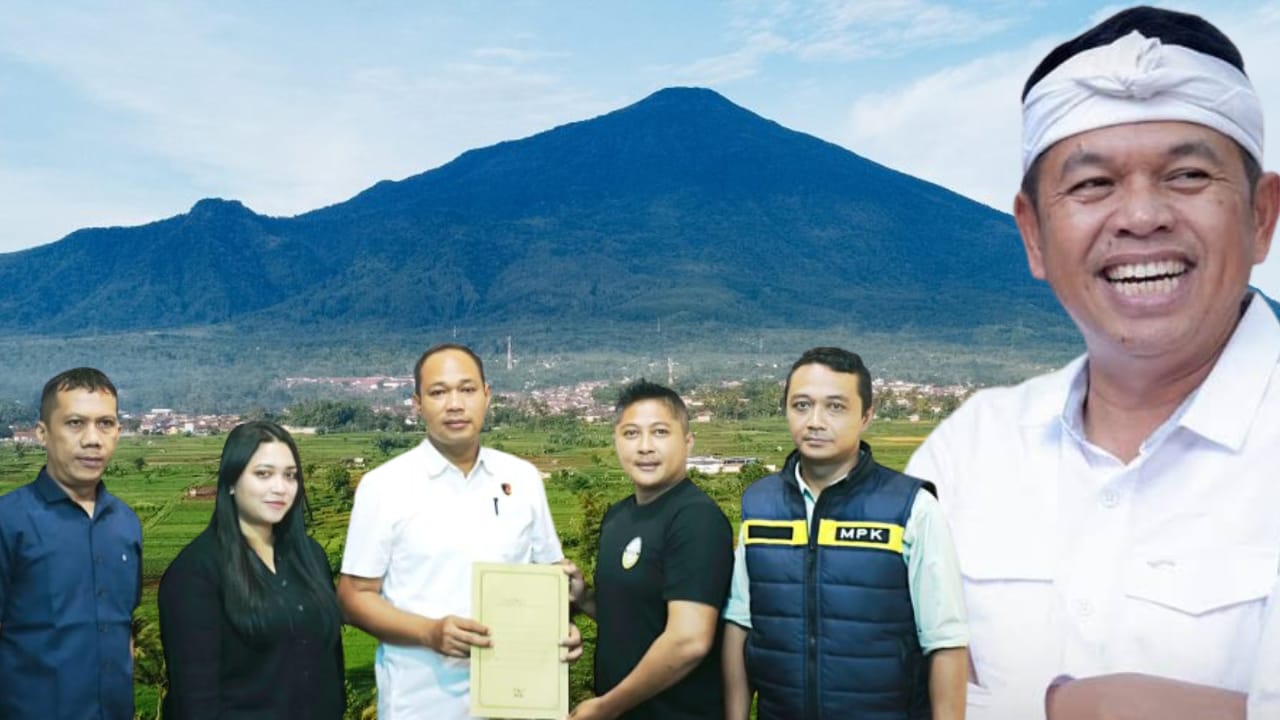 Gubernur Jawa Barat, Kang Dedi Mulyadi & Sejumlah Aktivis Kuningan saat melakukan pelaporan di Polres Kuningan. (Foto: edited/canva)