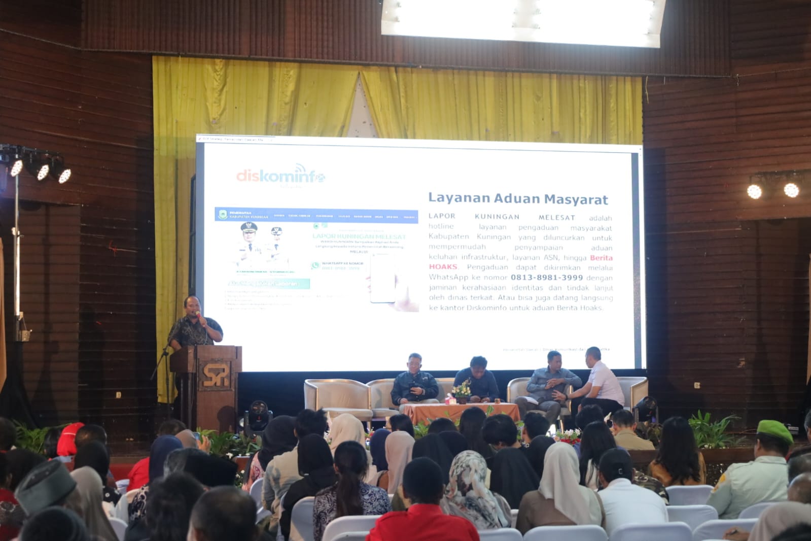 Suasana sosialisasi literasi digital dan anti hoaks di Kabupaten Kuningan (foto:dok. pemkab/tohirin)