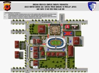 Rute parkiran area nobar akbar (foto:dok ist/tohirin)