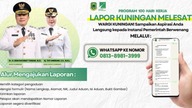 Meski telah melewati masa program 100 hari kerja, Lapor Kuningan Melesat tetap aktif menjadi kanal aduan dan aspirasi masyarakat Kabupaten Kuningan. (Foto: dok. ikp)