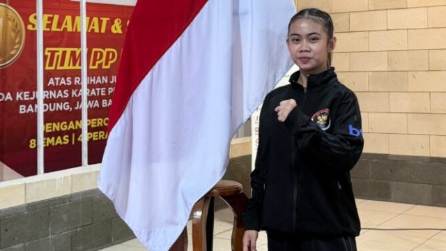 Karateka muda, Naflah Qotrunnada Humaira asal kuningan (foto:dok ist/tohirin)