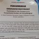Banner sosialisasi PT. Hutan Lestari Nusantara tentang pengambilan air curug mangkuk. (Foto: Dok. ist)